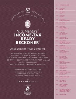 V G Mehta's Income-tax Ready Reckoner 2020-21