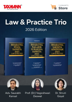 Law and Practice Trio – Bharatiya Nyaya Sanhita (BNS) | Bharatiya Nagarik Suraksha Sanhita (BNSS) | Bharatiya Sakshya Adhiniyam (BSA) | 3 Books Set