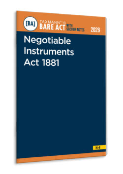 Negotiable Instruments Act 1881 – Bare Act with Section Notes   By Taxmann's Editorial Board