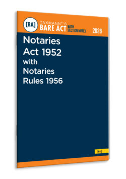 Notaries Act 1952 with Notaries Rules 1956 – Bare Act with Section Notes   By Taxmann's Editorial Board