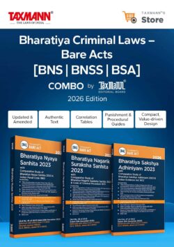 Bharatiya Criminal Laws – Bare Acts COMBO [BNS | BNSS | BSA] – Presenting the Complete | Updated Texts with Comparative Tools | Legislative Aids | Set of 3 Books   By Taxmann's Editorial Board